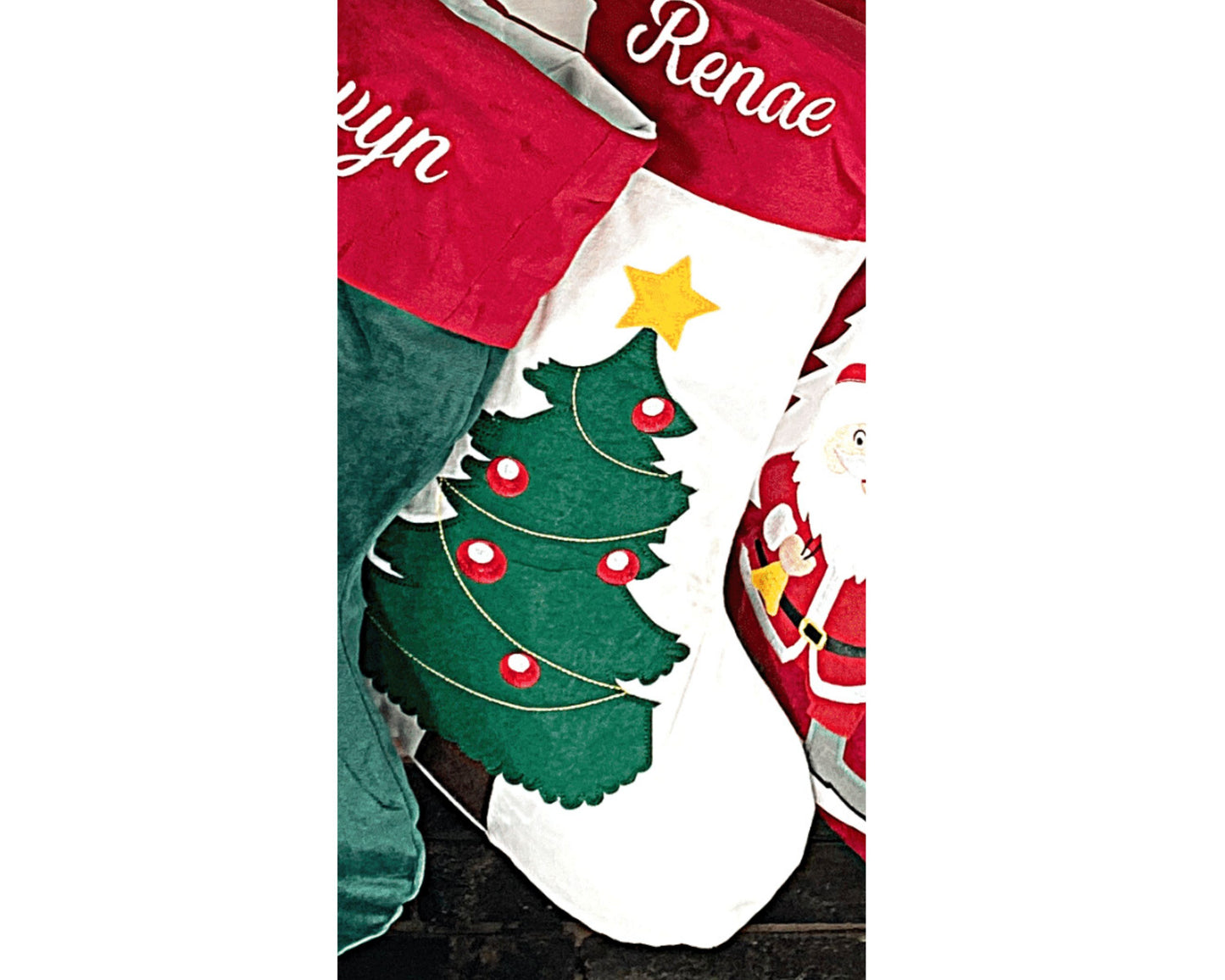 Christmas Stocking Embroidery Blanks Appliqué Velvet Family Christmas Stocking Blanks