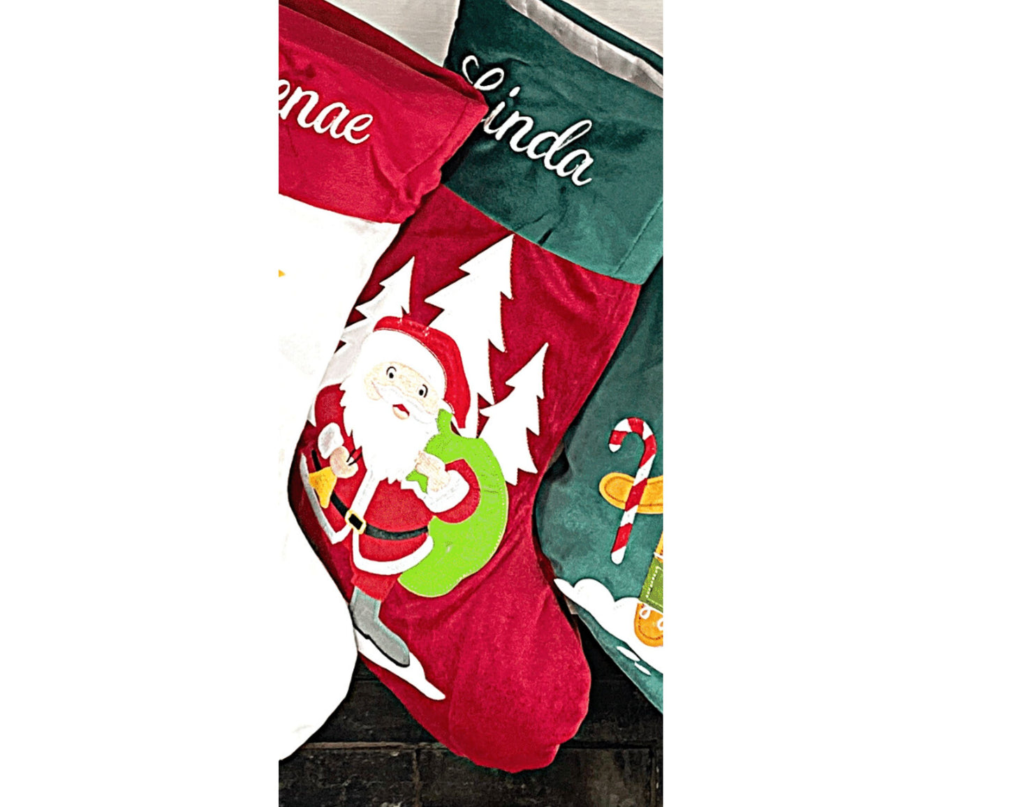 Christmas Stocking Embroidery Blanks Appliqué Velvet Family Christmas Stocking Blanks