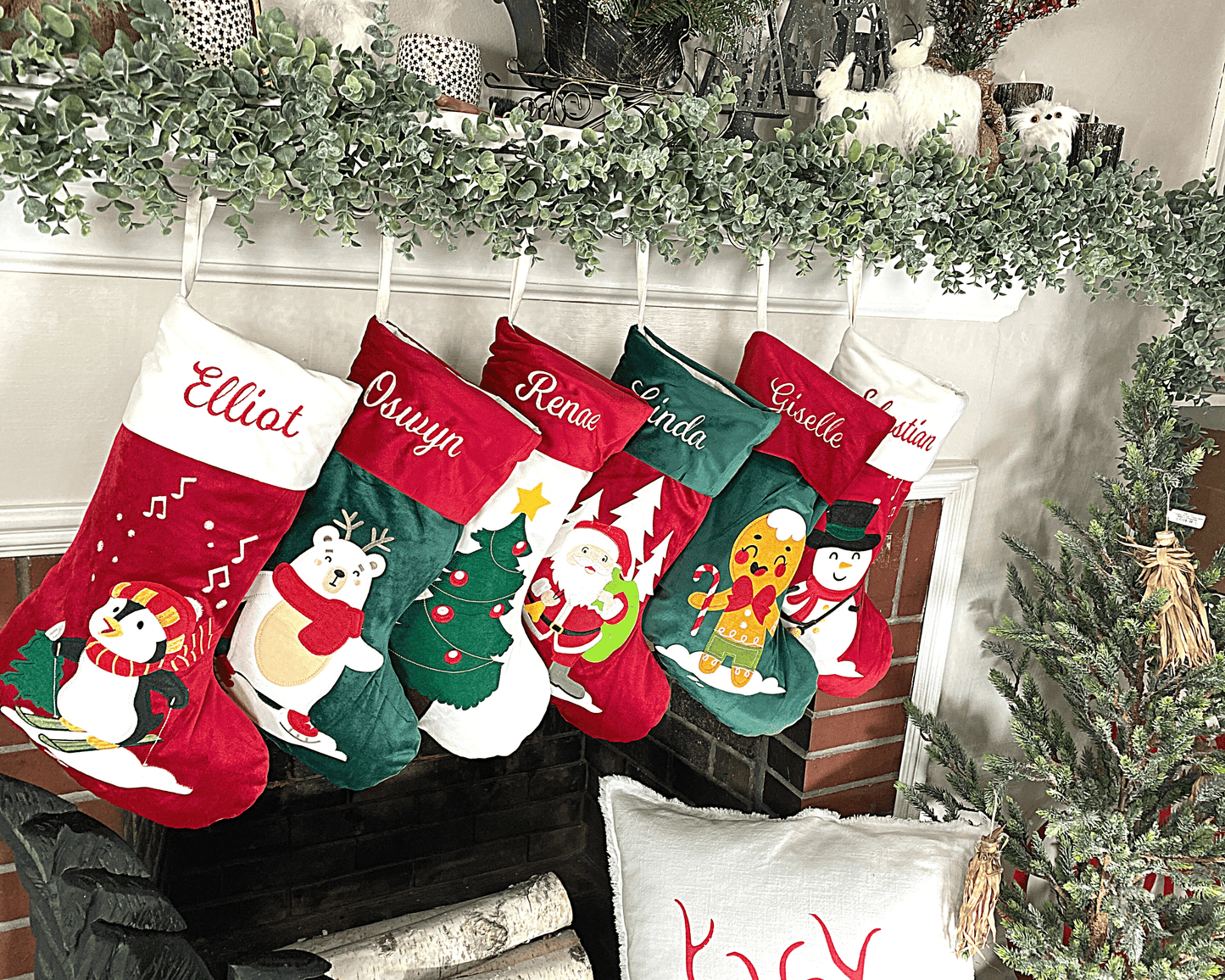 Christmas Stocking Embroidery Blanks Appliqué Velvet Family Christmas Stocking Blanks