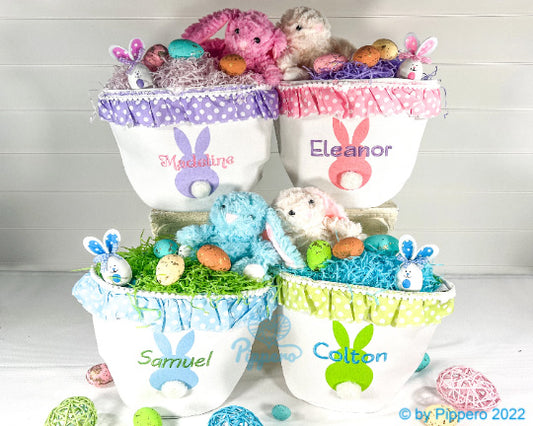 Gingham Easter basket embroidery blanks – HolidayBlanks