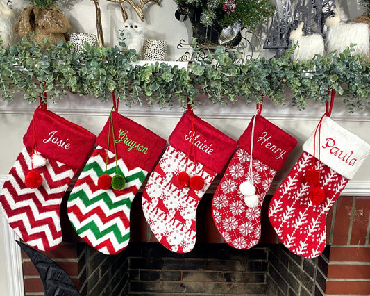 Christmas Stocking Embroidery Blanks Knit Stocking Blanks with Christmas Designs
