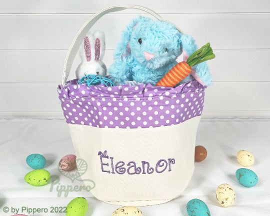 Small dot Easter basket blank