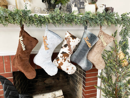 Christmas Stocking Embroidery Blanks Plush Family Stockings